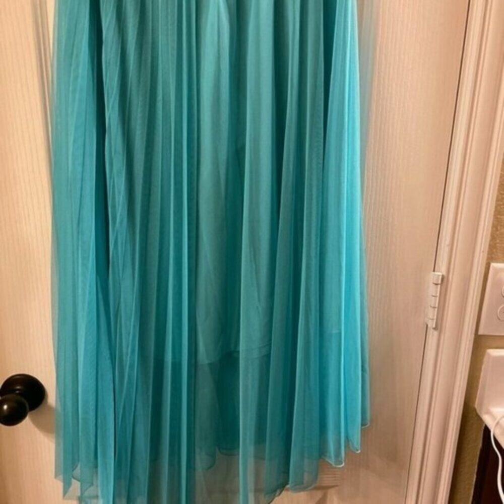 Patrizia Pepe Tulle Knee length skirt Turquoise size 10 - Picture 6 of 8